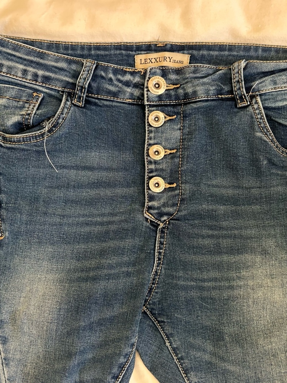 LEXXURY Jeans Button-Fly Blue Denim